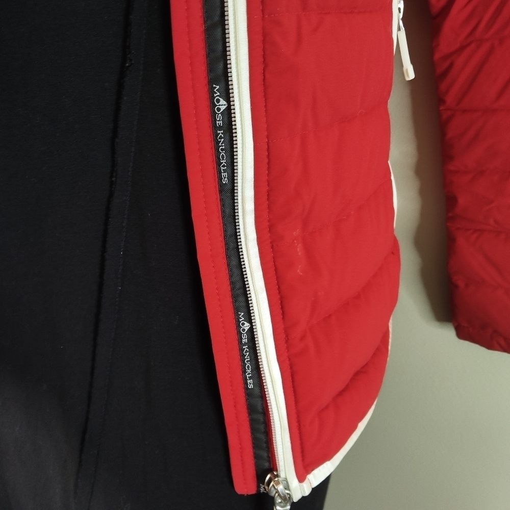 Moose Knuckles Red Redpath Hooded Down Jacket M - Picture 6 of 15
